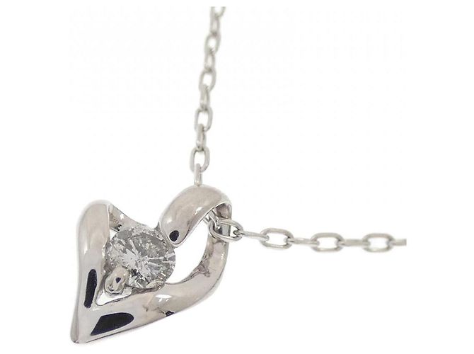 Autre Marque Collana a Cuore in Diamanti e Platino Argento - vista 3