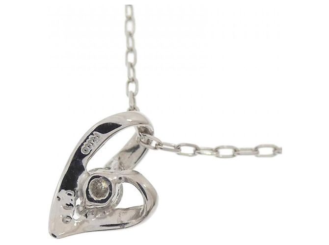 Autre Marque Collana a Cuore in Diamanti e Platino Argento - vista 4