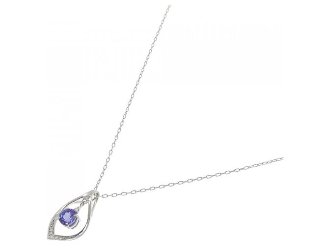 Autre Marque Collana in platino Pt900 Pt850 con tanzanite Argento - vista 2
