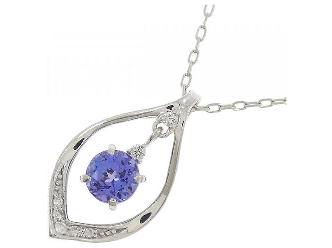Autre Marque Collana in platino Pt900 Pt850 con tanzanite Argento - vista 3