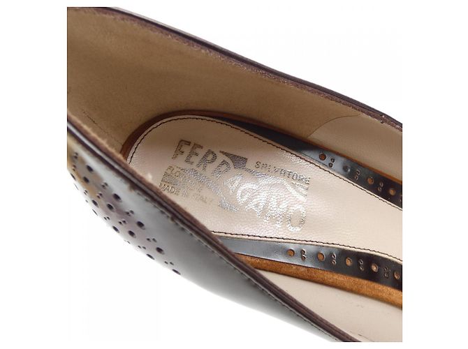 Pumps Salvatore Ferragamo Marrone - vista 6