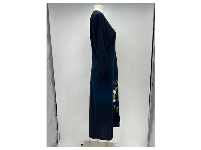 Abito lungo floreale blu con maniche lunghe Victoria Beckham - vista 3