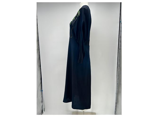Abito lungo floreale blu con maniche lunghe Victoria Beckham - vista 4