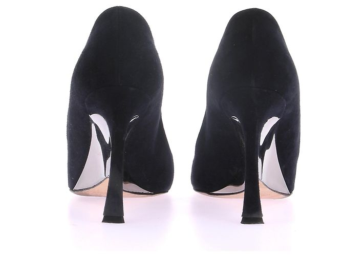 Dior Navy Wildleder-Pumps mit silbernen Absätzen Schwarz - Ansicht 4