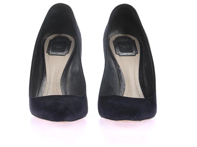 Dior Navy Wildleder-Pumps mit silbernen Absätzen Schwarz - Ansicht 5