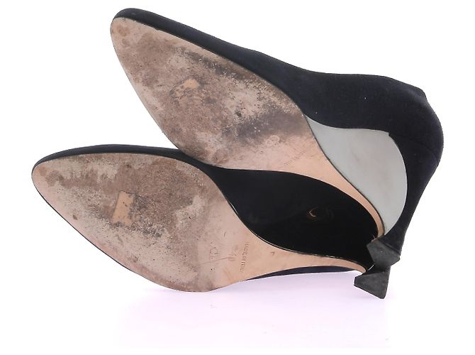 Dior Navy Wildleder-Pumps mit silbernen Absätzen Schwarz - Ansicht 7