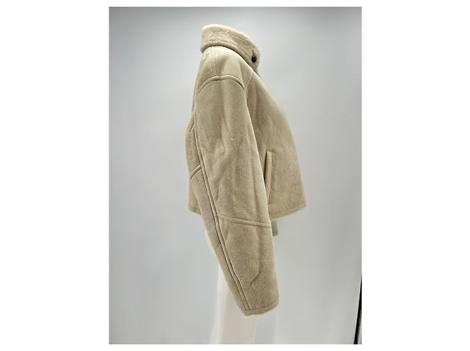 Isabel Marant Etoile Chaqueta de shearling beige - vista 3