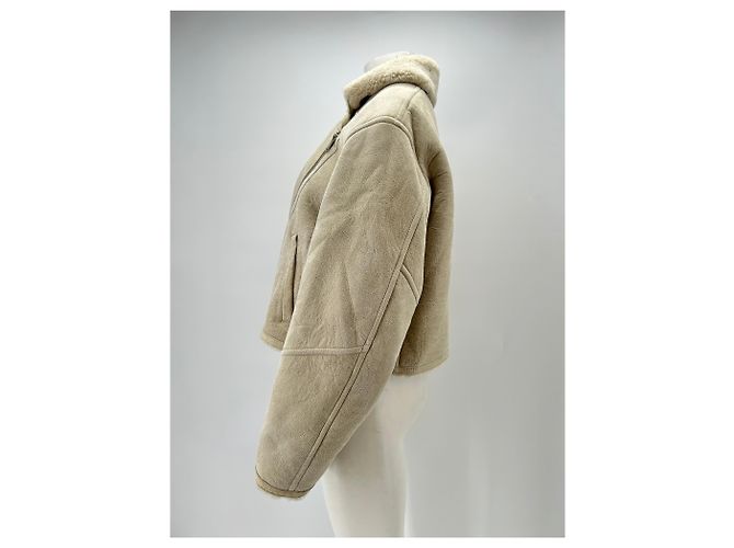 Isabel Marant Etoile Chaqueta de shearling beige - vista 4
