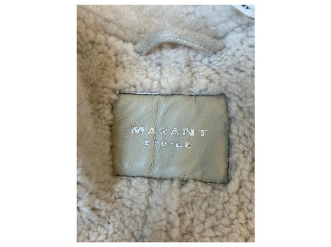 Isabel Marant Etoile Chaqueta de shearling beige - vista 5
