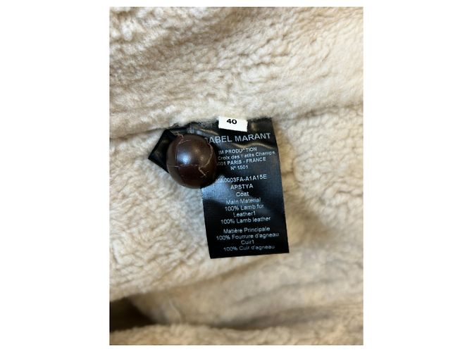 Isabel Marant Etoile Chaqueta de shearling beige - vista 6