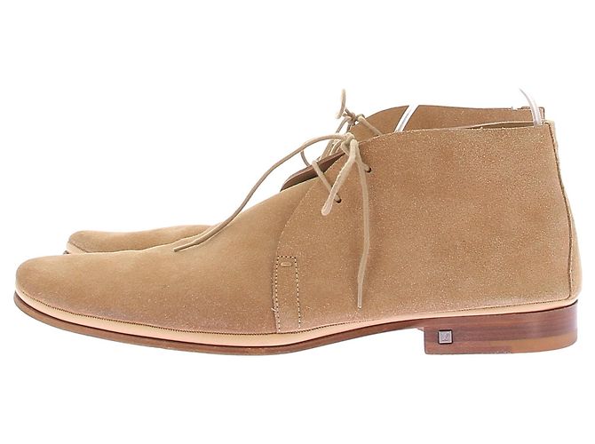 Louis Vuitton Stivali mocassini in camoscio beige - vista 2