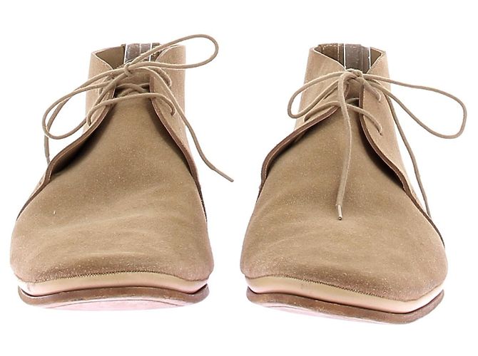 Louis Vuitton Stivali mocassini in camoscio beige - vista 4