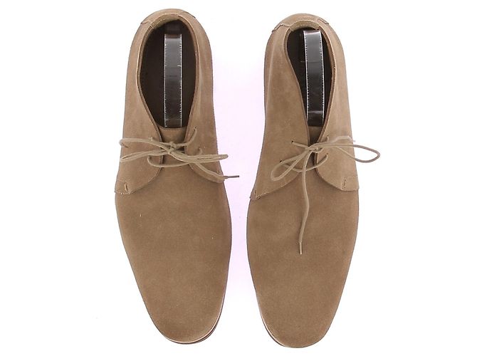 Louis Vuitton Stivali mocassini in camoscio beige - vista 7