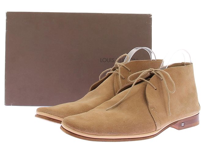Louis Vuitton Stivali mocassini in camoscio beige - vista 8