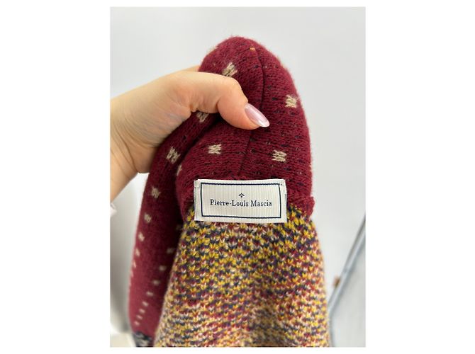 Pierre Louis Mascia Wollcardigan mehrfarbig mit Gürtel Mehrfarben - Ansicht 5