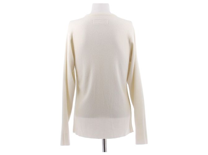Pull Phoebe Philo en laine crème col rond M - vue 2