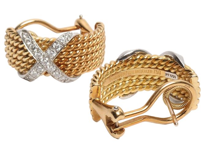 Tiffany & Co Orecchini a clip in oro giallo Jean Schlumberger Rope D'oro - vista 2