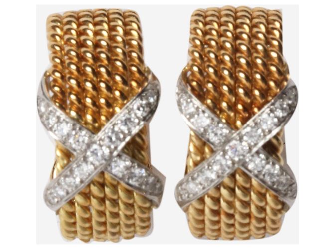 Tiffany & Co Orecchini a clip in oro giallo Jean Schlumberger Rope D'oro - vista 3
