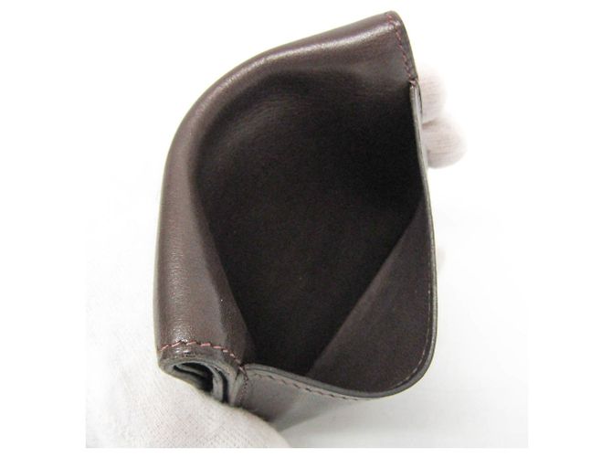 Tarjetero de cuero Swift Dogon de Hermès marrón oscuro Castaño - vista 10