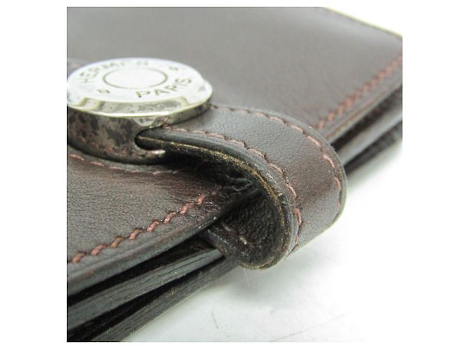 Tarjetero de cuero Swift Dogon de Hermès marrón oscuro Castaño - vista 11