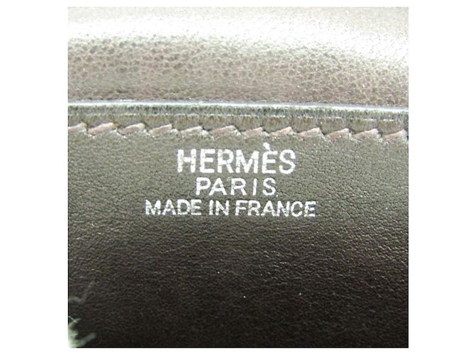 Tarjetero de cuero Swift Dogon de Hermès marrón oscuro Castaño - vista 14