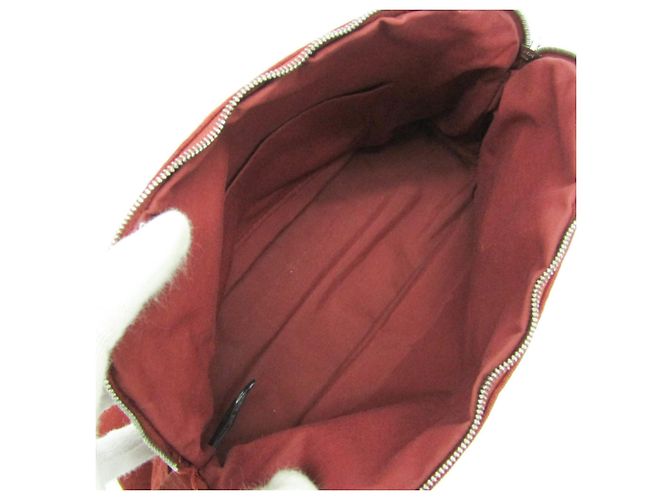 Pochette in Cotone e Pelle Hermès Bolide MM da Donna Bordeaux, Marrone - vista 3