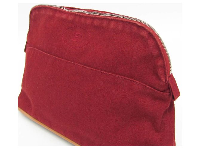 Pochette in Cotone e Pelle Hermès Bolide MM da Donna Bordeaux, Marrone - vista 7