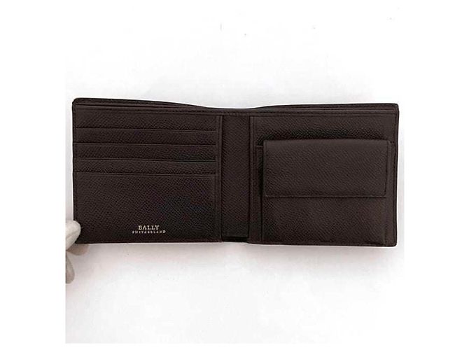 Billetera plegable Bally marrón de cuero sin usar BALLY Grain plegable compacta - vista 5