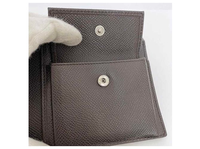 Billetera plegable Bally marrón de cuero sin usar BALLY Grain plegable compacta - vista 9
