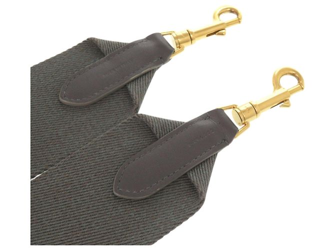 Céline Excelente estado Celine Jacquard Correa Corta. Lona Cuero Gris Hombro - vista 5