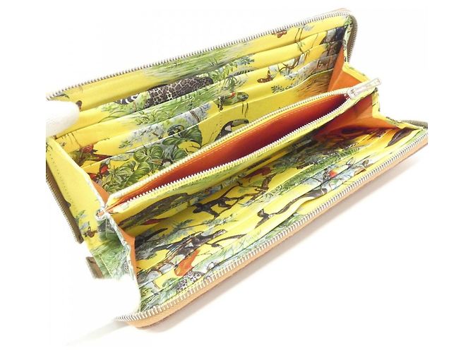 Silk In Cartera clásica de seda Equateur de Hermès Dorado - vista 6