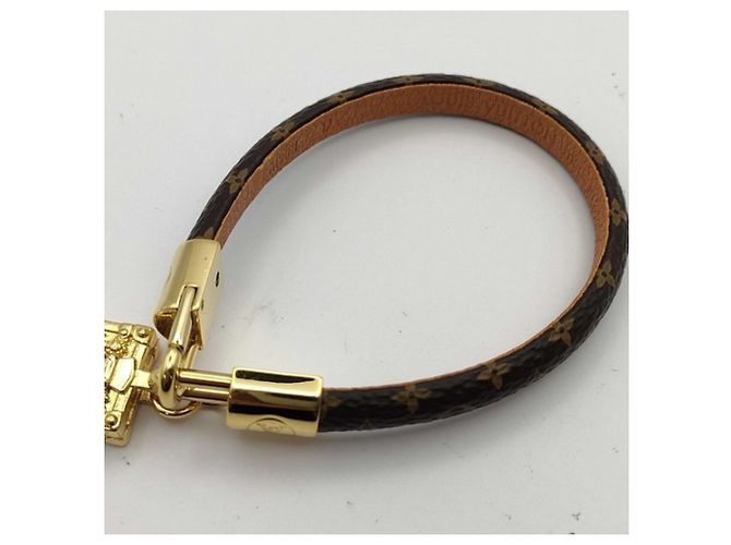 LOUIS VUITTON Bracciale Louis Vuitton Braslet Speedy Marrone Oro Monogram Empreinte Donna - vista 2