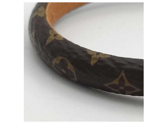 LOUIS VUITTON Bracciale Louis Vuitton Braslet Speedy Marrone Oro Monogram Empreinte Donna - vista 7
