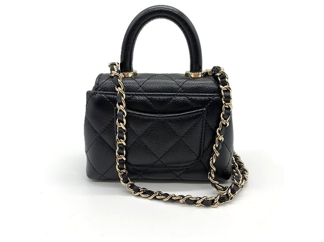 CHANEL Matelassé Coco Handle Micro Catena Clutch Nera Nero - vista 2