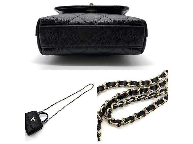CHANEL Matelassé Coco Handle Micro Catena Clutch Nera Nero - vista 4