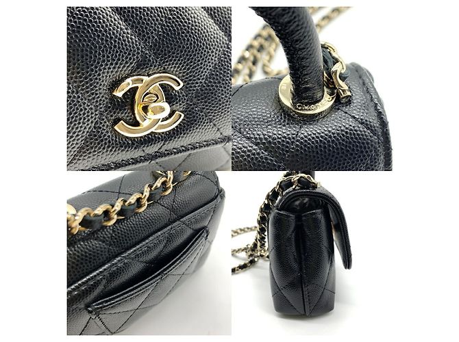 CHANEL Matelassé Coco Handle Micro Catena Clutch Nera Nero - vista 5
