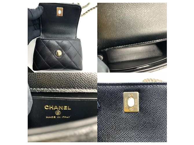 CHANEL Matelassé Coco Handle Micro Catena Clutch Nera Nero - vista 6