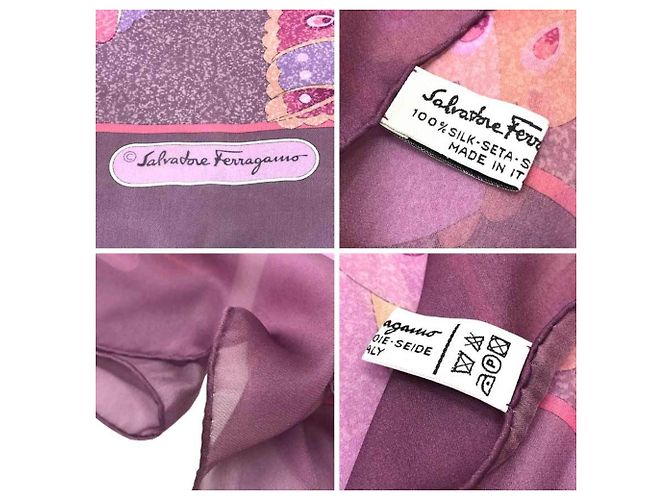 Xale de chiffon de seda Salvatore Ferragamo com grande flor para mulheres - vista 3