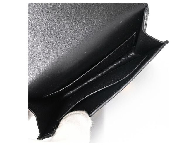 Hermès HERMES Cartera Compacta Constance Epsom Negra #W Negro - vista 12