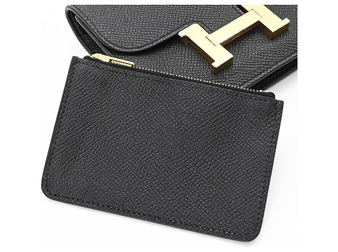 Hermès HERMES Cartera Compacta Constance Epsom Negra #W Negro - vista 15