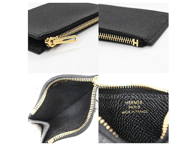 Hermès HERMES Cartera Compacta Constance Epsom Negra #W Negro - vista 17