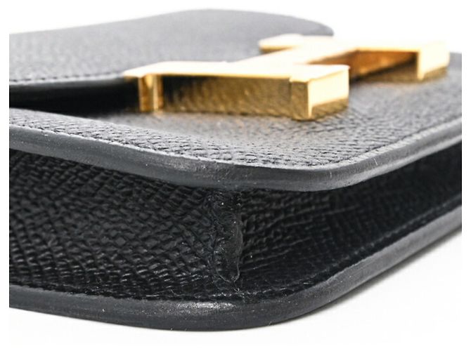 Hermès HERMES Cartera Compacta Constance Epsom Negra #W Negro - vista 7
