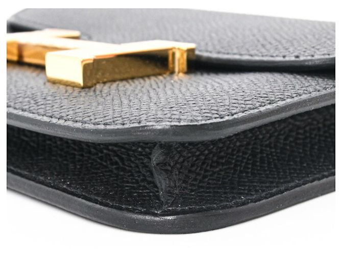 Hermès HERMES Cartera Compacta Constance Epsom Negra #W Negro - vista 8
