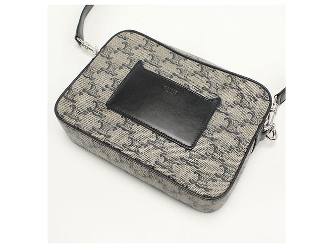 Céline CELINE Borsa a tracolla Celine Piccola Messenger Canvas Triomphe Uomo Grigio - vista 2
