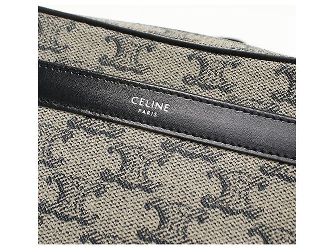 Céline CELINE Borsa a tracolla Celine Piccola Messenger Canvas Triomphe Uomo Grigio - vista 4