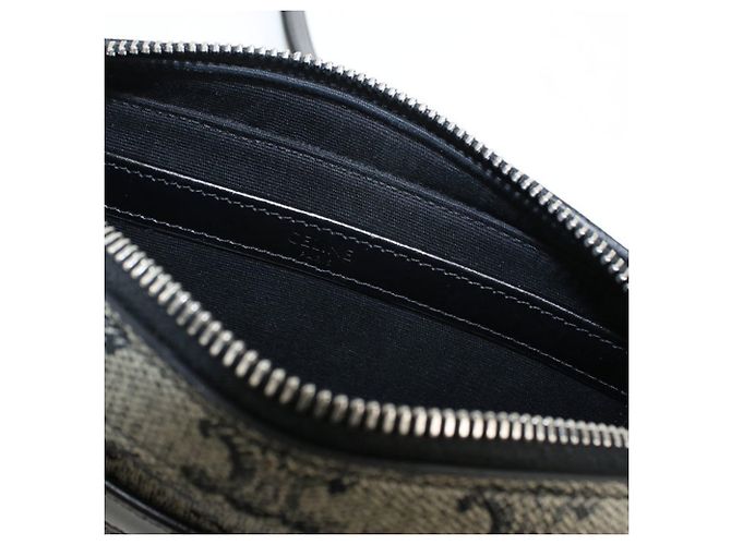 Céline CELINE Borsa a tracolla Celine Piccola Messenger Canvas Triomphe Uomo Grigio - vista 6