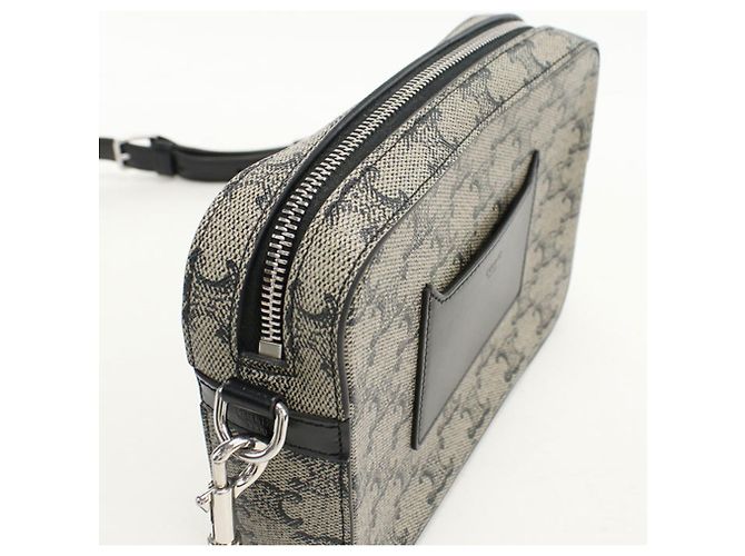 Céline CELINE Borsa a tracolla Celine Piccola Messenger Canvas Triomphe Uomo Grigio - vista 7