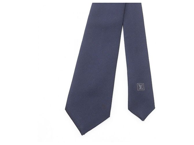 Louis Vuitton UNIFORM Silk Tie for Women, Navy () Navy blue - view 2