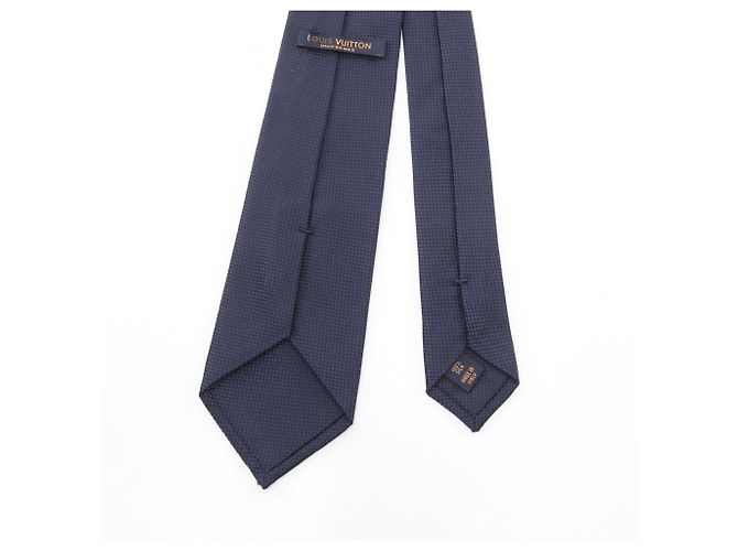 Louis Vuitton UNIFORM Silk Tie for Women, Navy () Navy blue - view 3