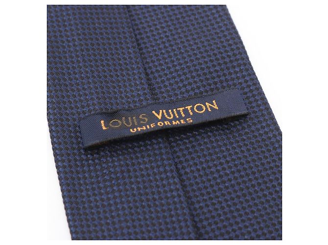 Louis Vuitton UNIFORM Silk Tie for Women, Navy () Navy blue - view 4